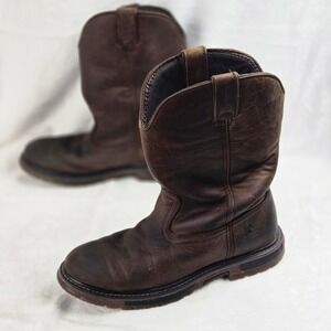 Rocky Western Brown Leather Waterproof Boots size 6 Men's Kids 8 WP   RKW0300Y